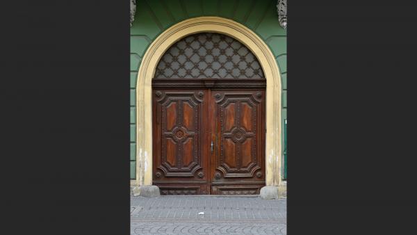 Brown wood doors