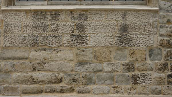 Eroded stone wall