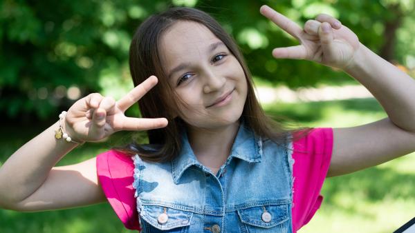 Young girl in park photo