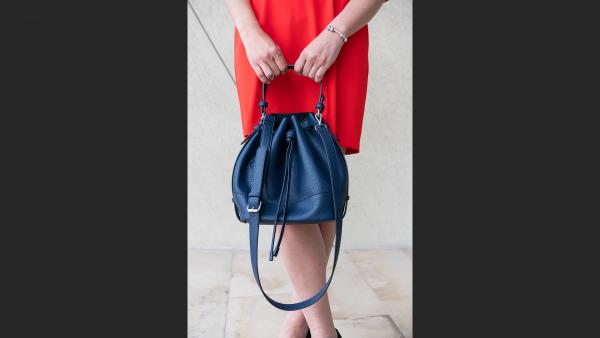 Close view on woman's bag