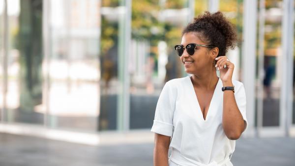 Businesswoman in sunglasses