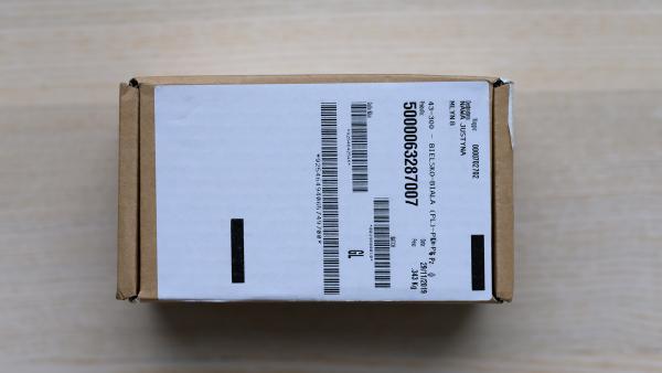 Cardboard box with shipping sticker