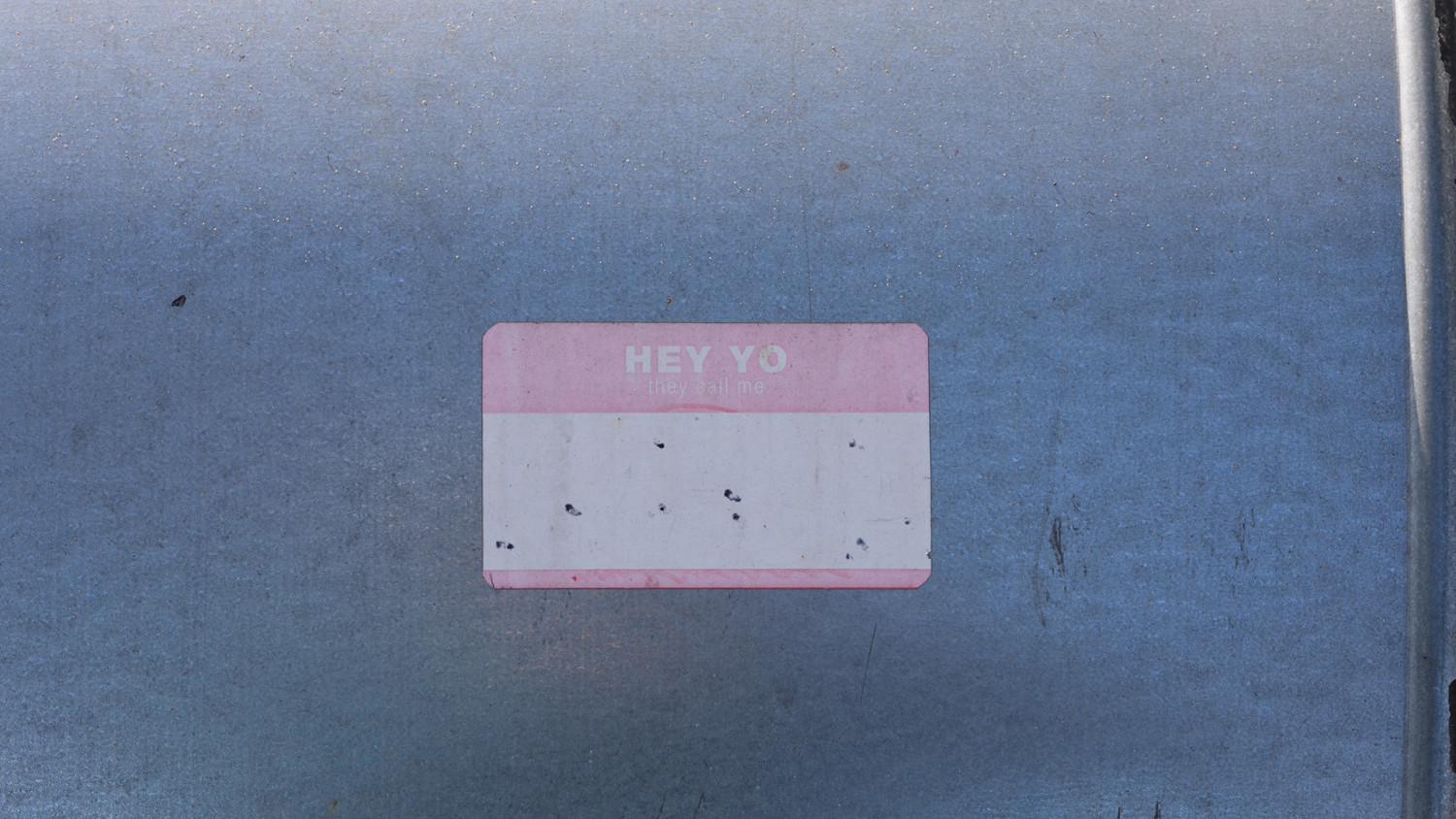 Steel plate with sticker image