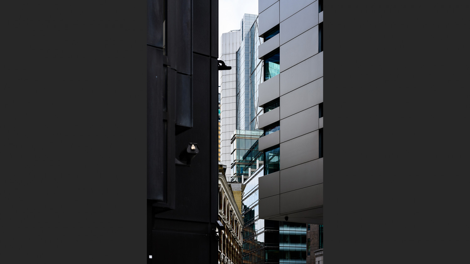 Narrow view between office buildings image