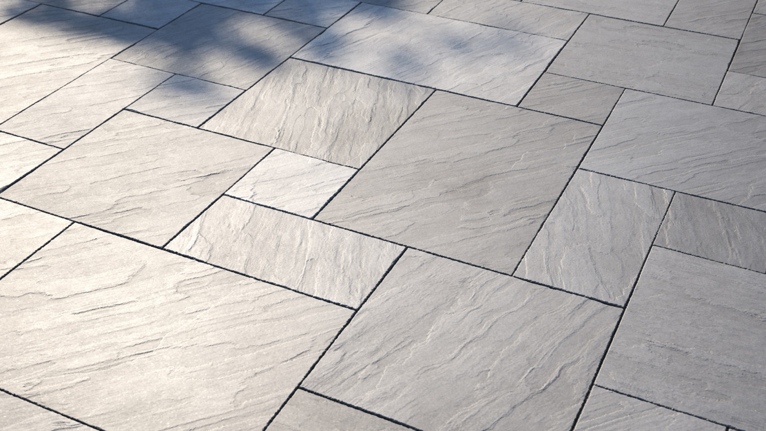 Square stone textured pavement