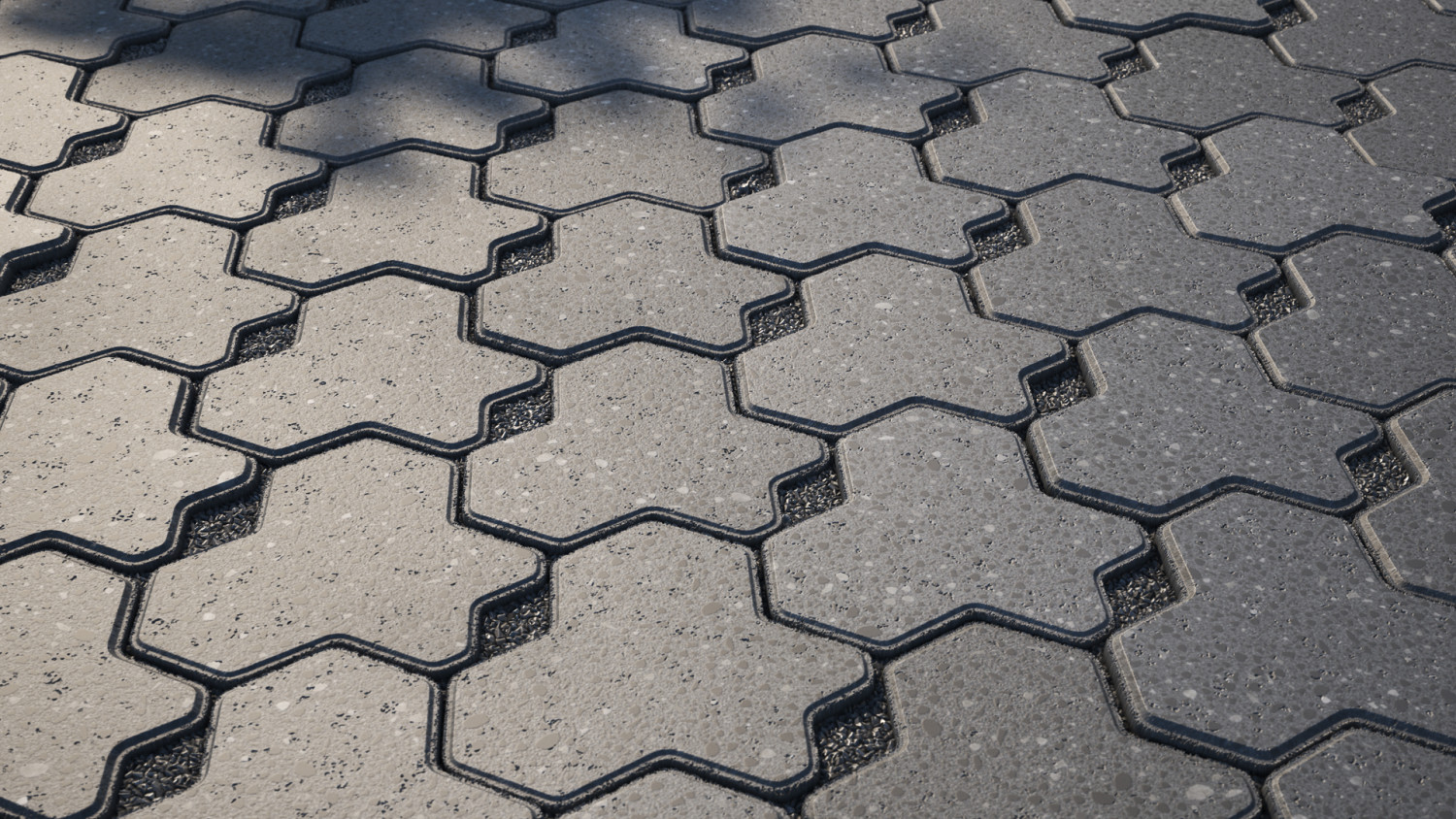 Modern hexagonal pavement