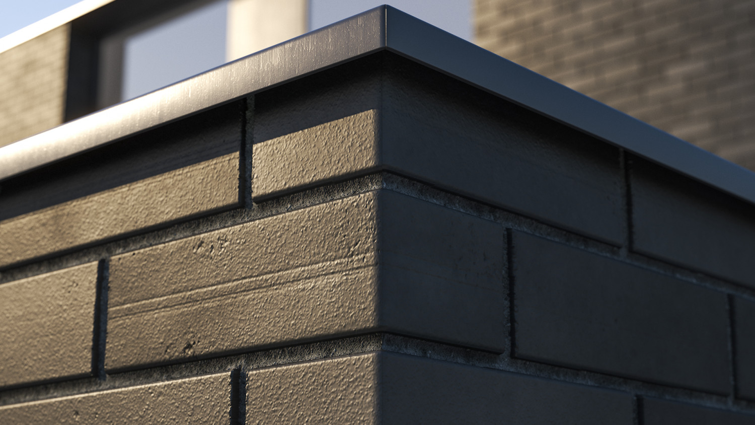 Black clinker brick texture