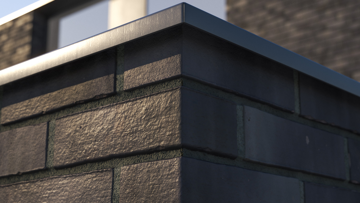 Modern black clinker brick texture