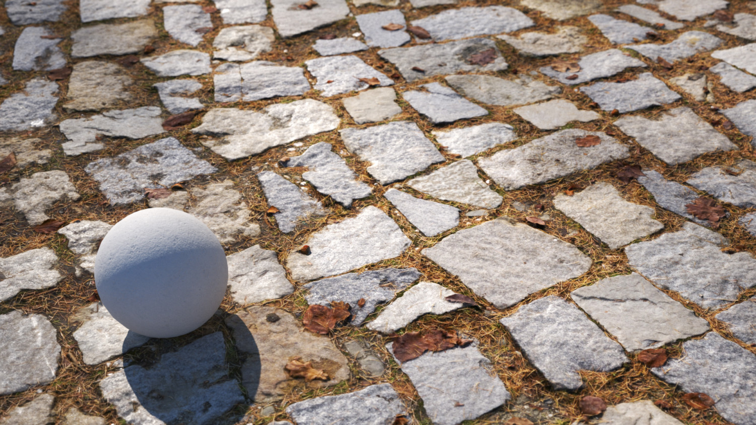 Natural stone pavement