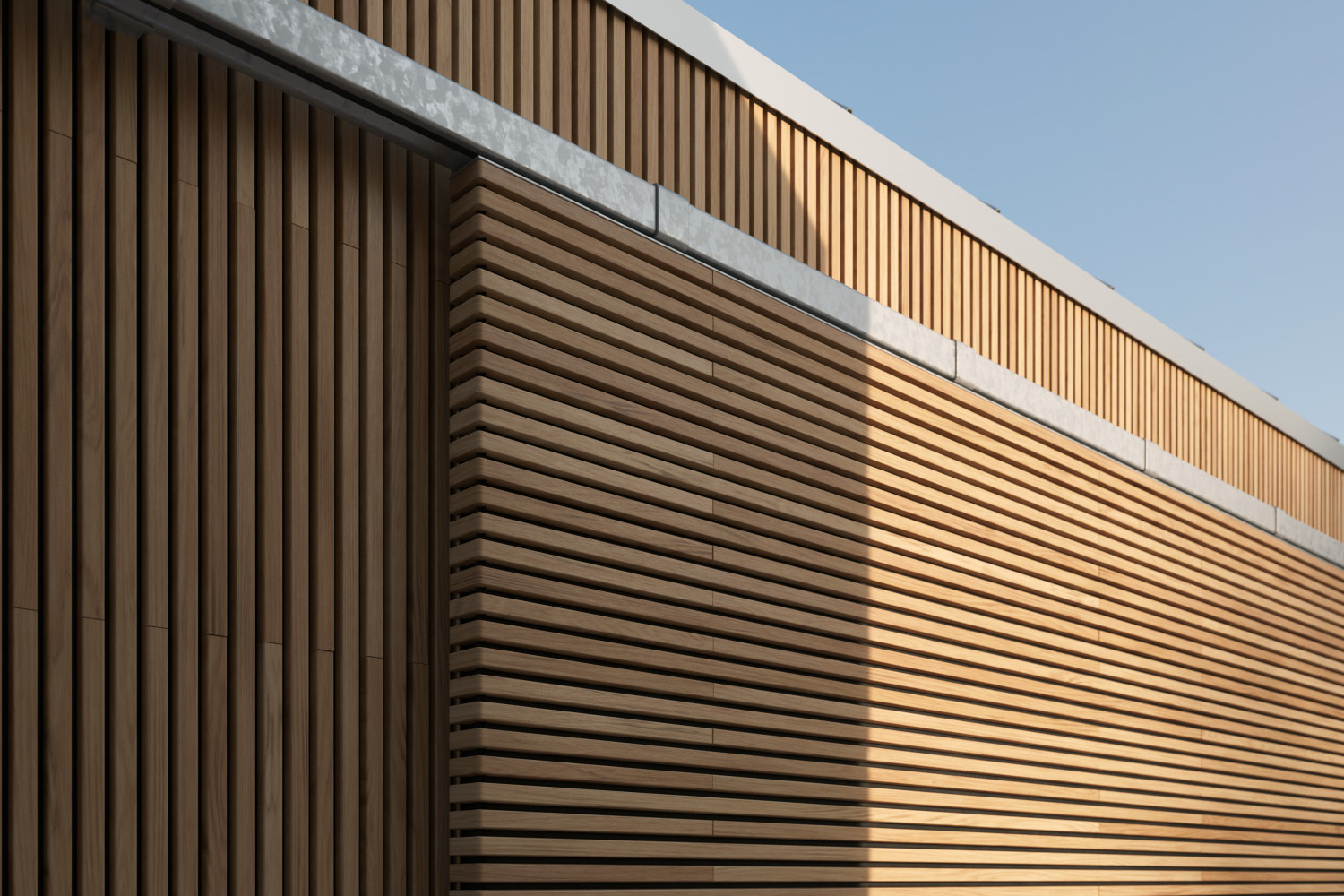 Siberian larch lamellas cladding texture