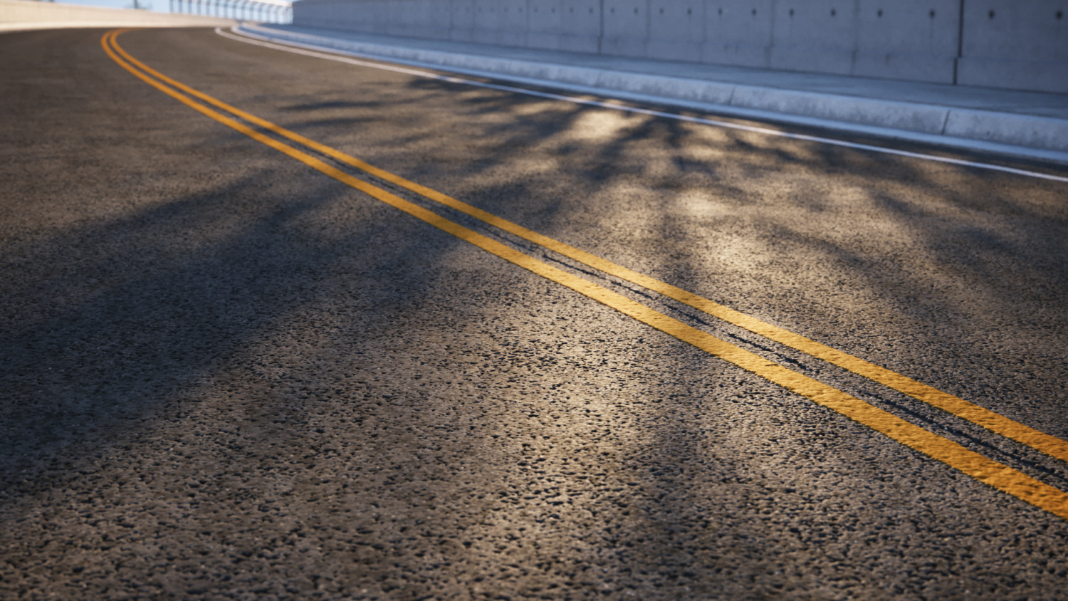 Long asphalt road with lines texture
