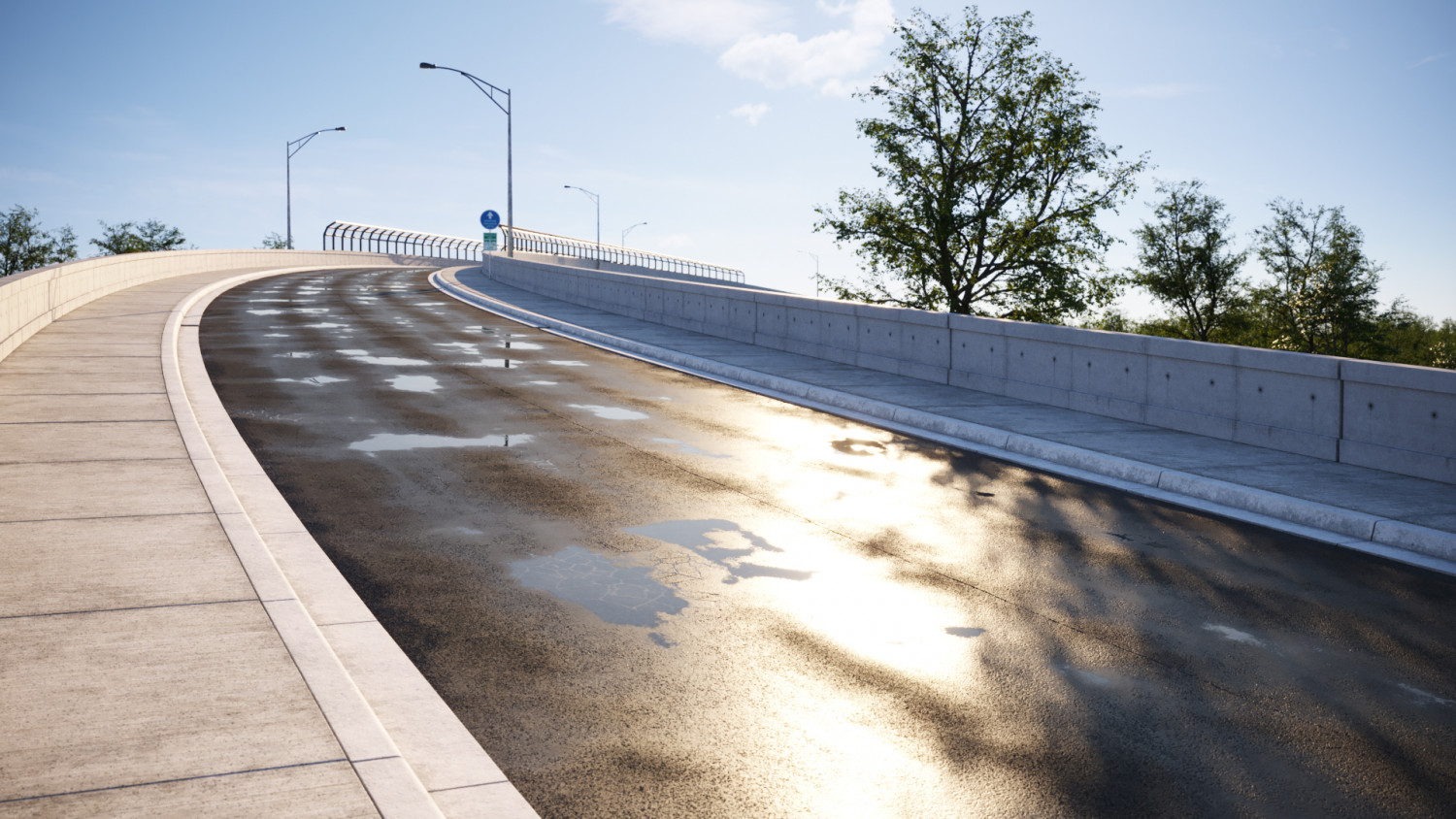 Wet damaged asphalt road  texture